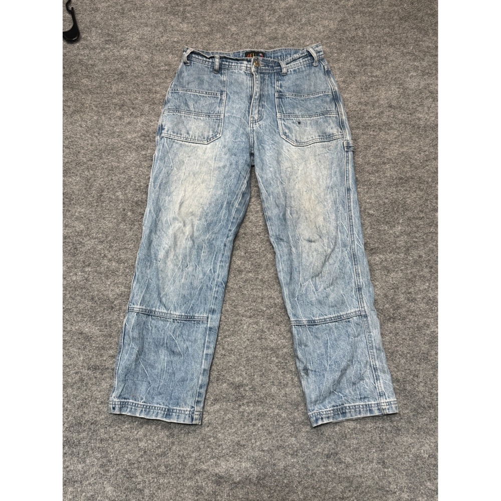 dELiA*s Vintage Carpenter Jeans Light Wash High Waisted Utility Pants Women M